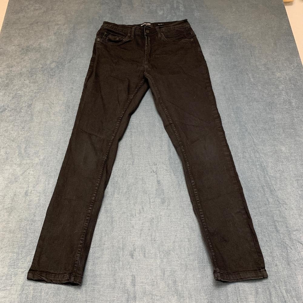 Kenneth Cole New York Jeans Mens 30x32 Black Denim Low Rise Travel Slim Fit
